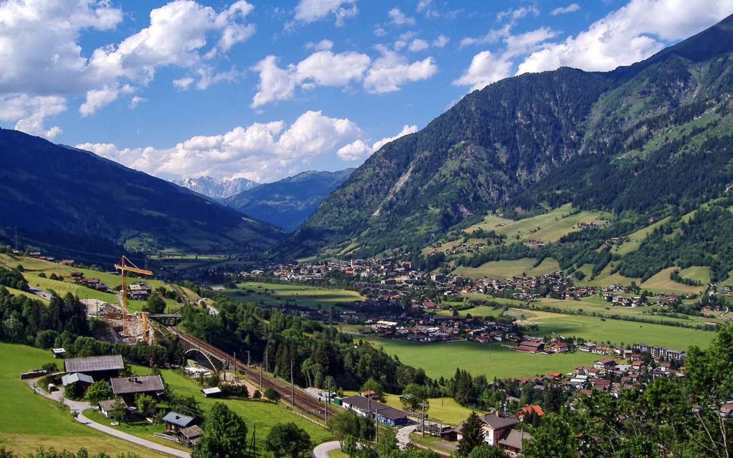 Панорама города на курорте Бад Хофгастайн, Австрия