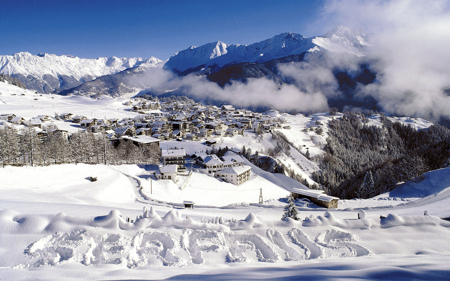 Панорама на горнолыжном курорте Серфаус, Австрия