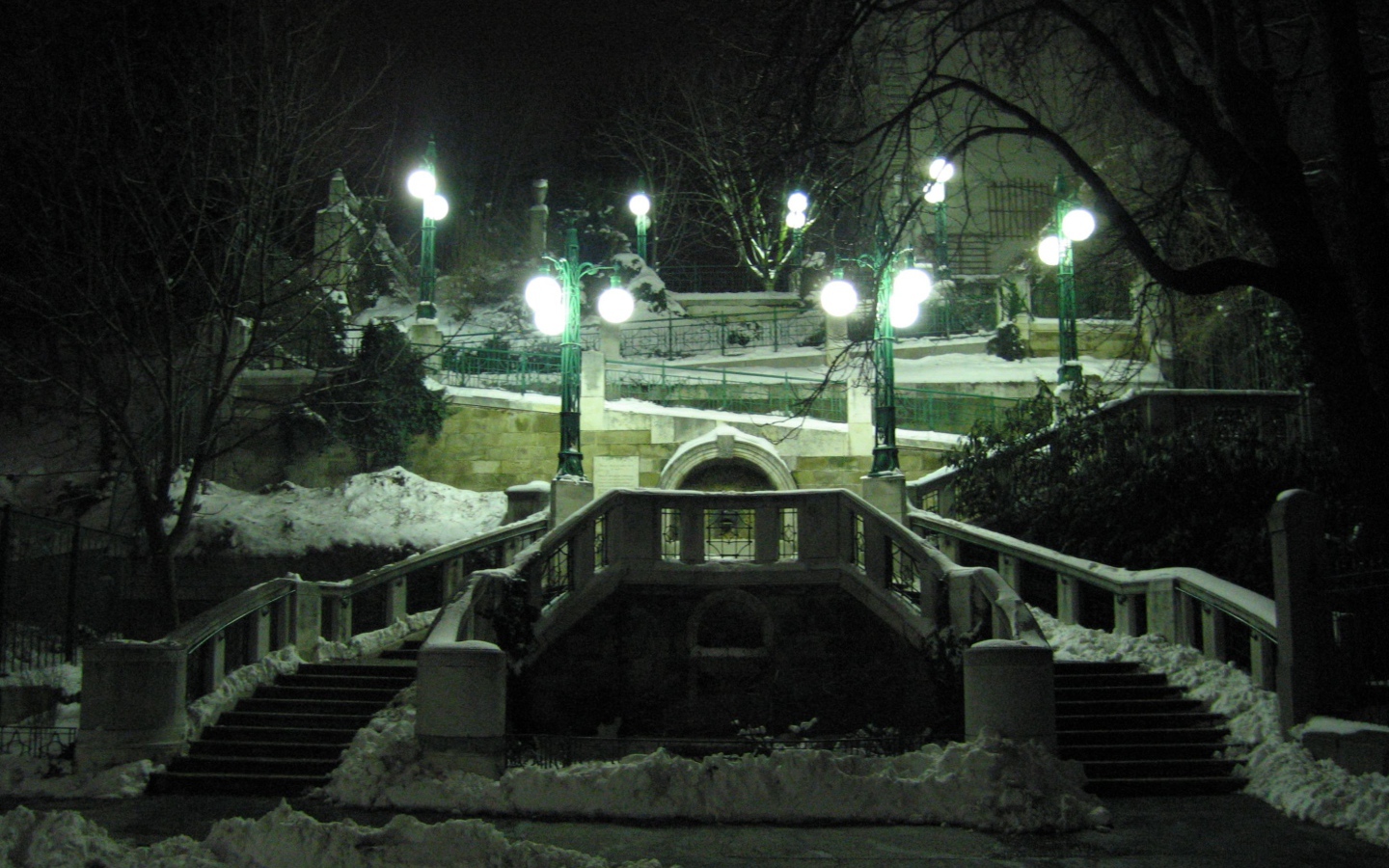 Зимний парк в городе Вена, Австрия