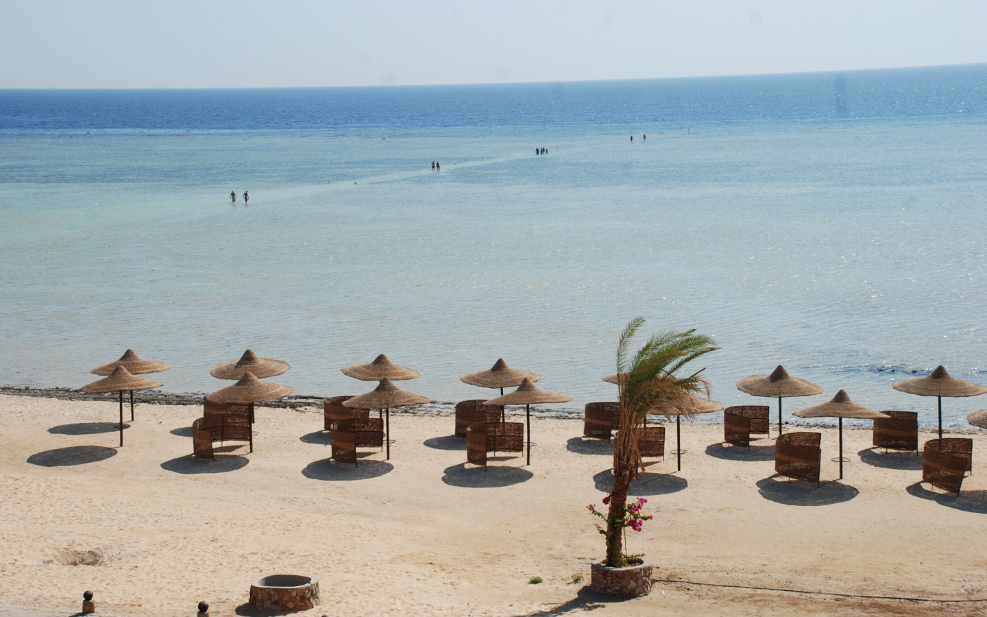 Пляжные зонтики на курорте Марса Алам, Египет