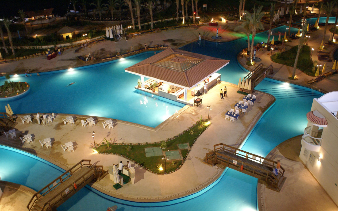 Вид из окна отеля на курорте Хургада, Египет