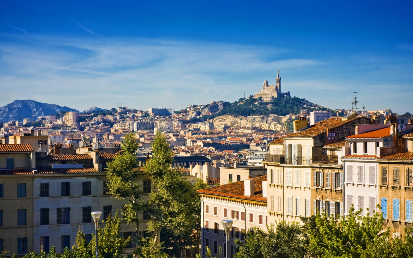 Панорама в городе Марсель, Франция