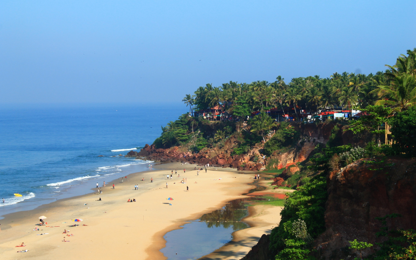 Отдых на пляже в Варкале