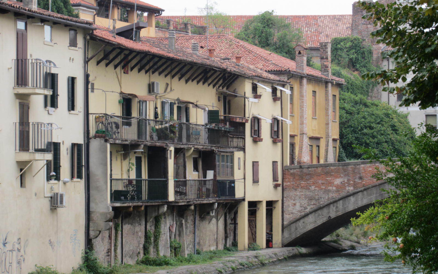 Старинные дома в Падуе, Италия