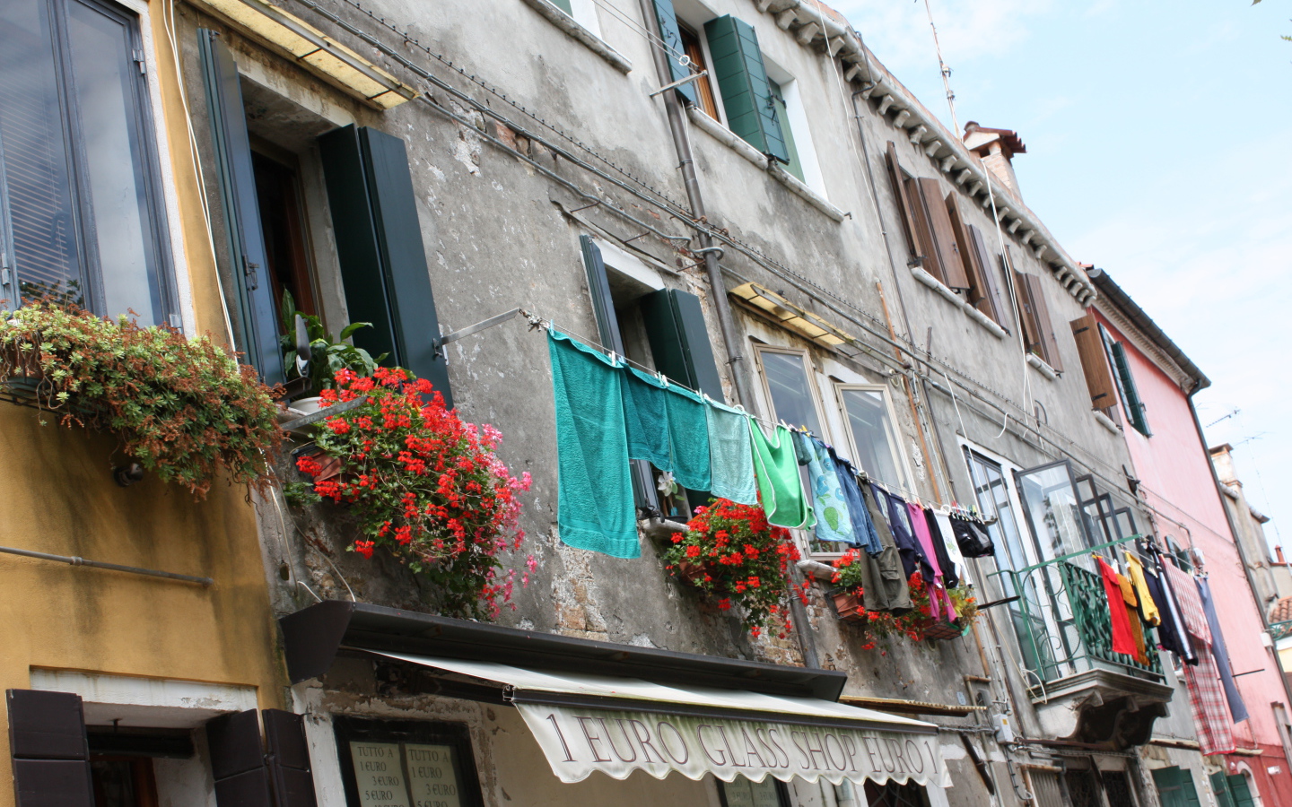 Старинные дома на острове Мурано, Италия