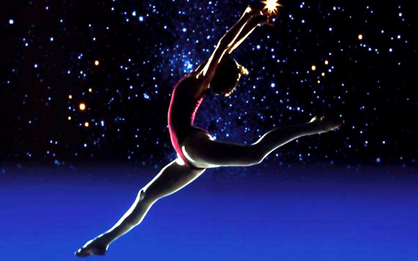 Балерина на фоне звезд