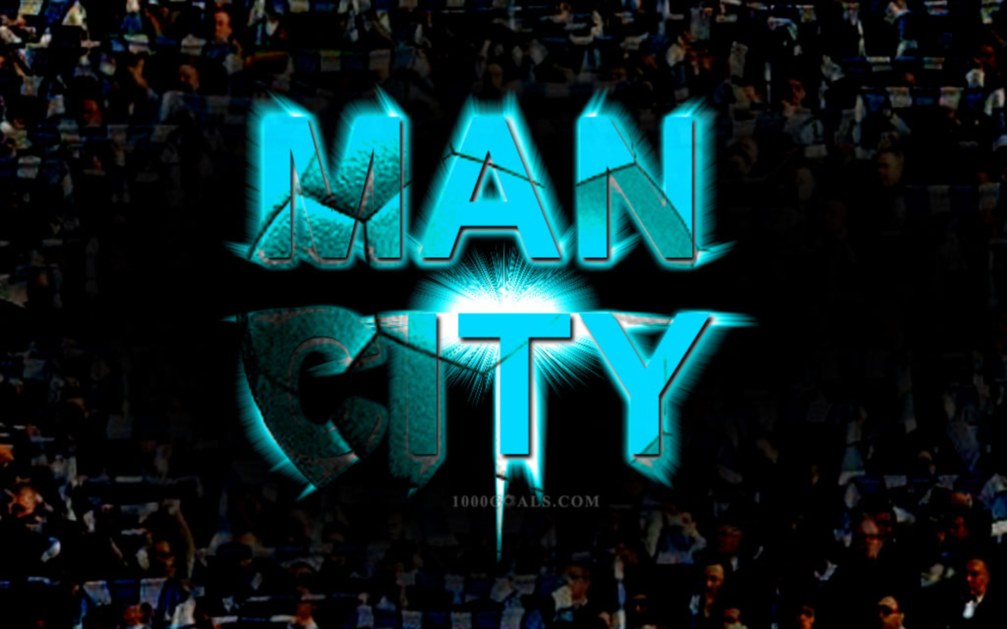 Манчестер Сити на черном фоне