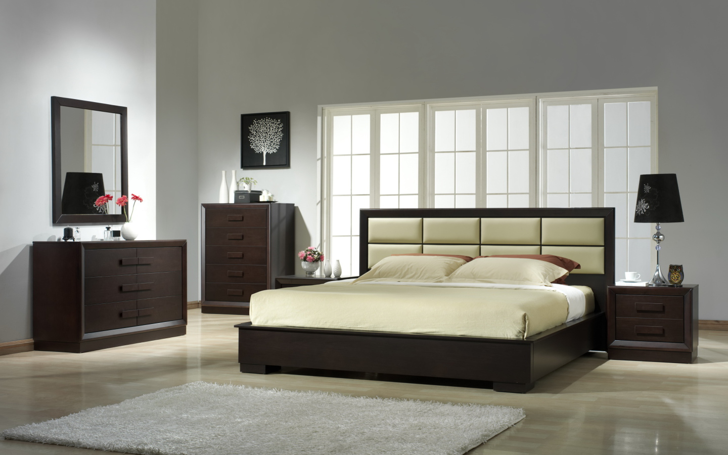 Современная стильная спальня