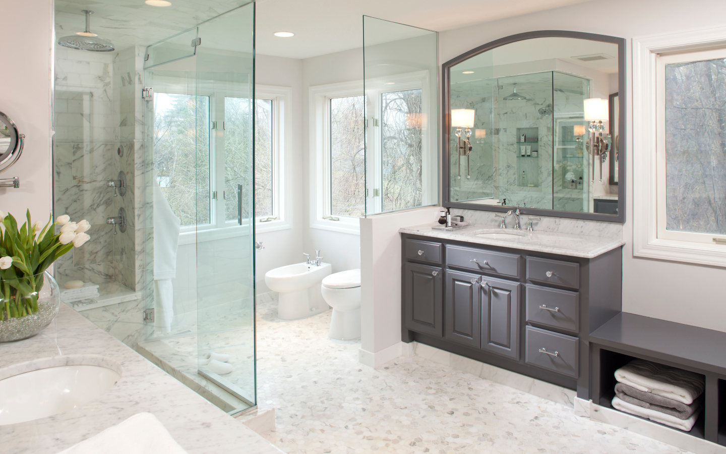 Приятный стиль оформления ванной