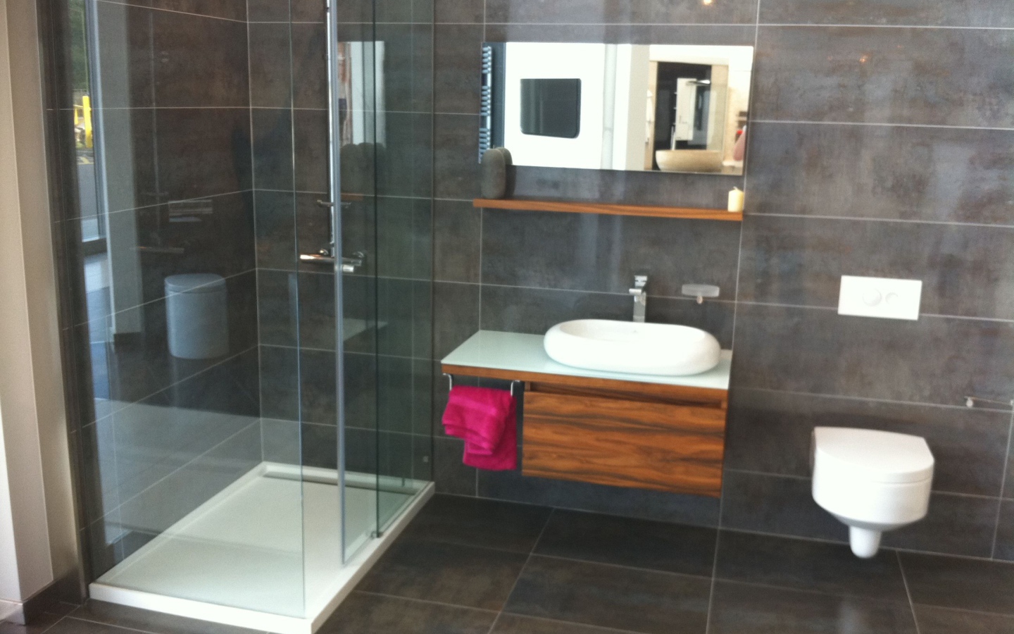 Душевая кабина и раковина