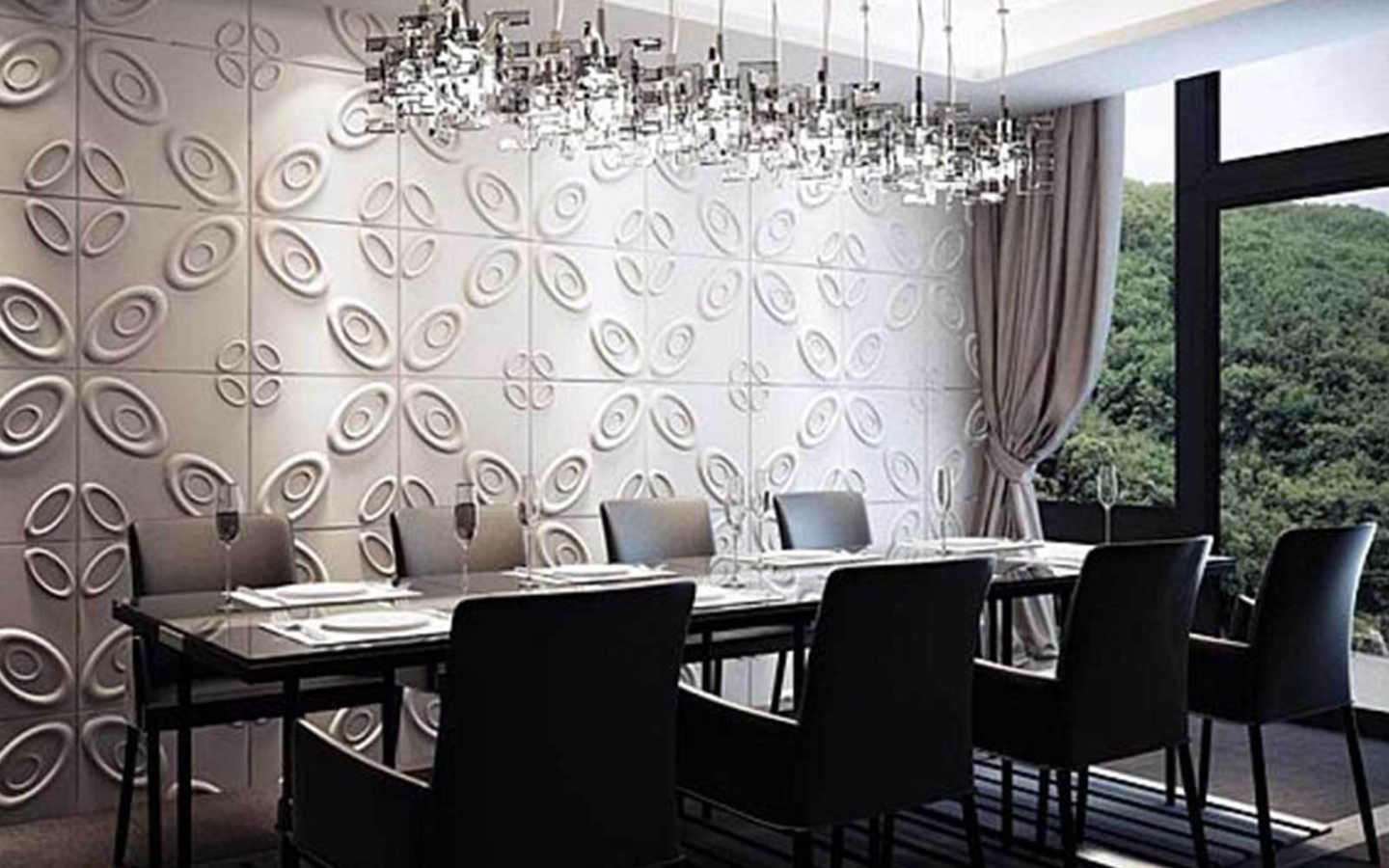 Лепные стены в столовой