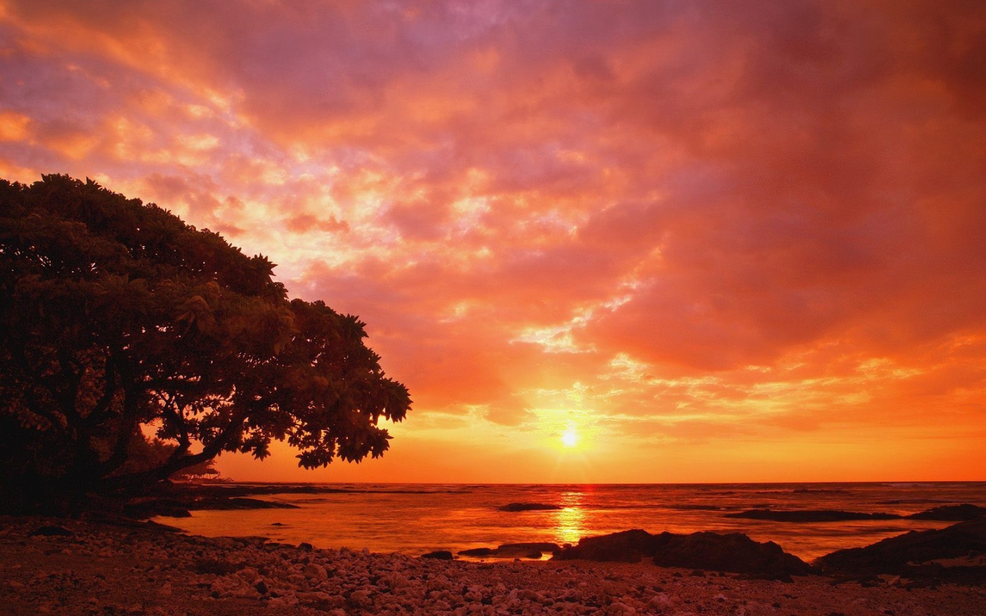 Закат на пляже Коста-Рика