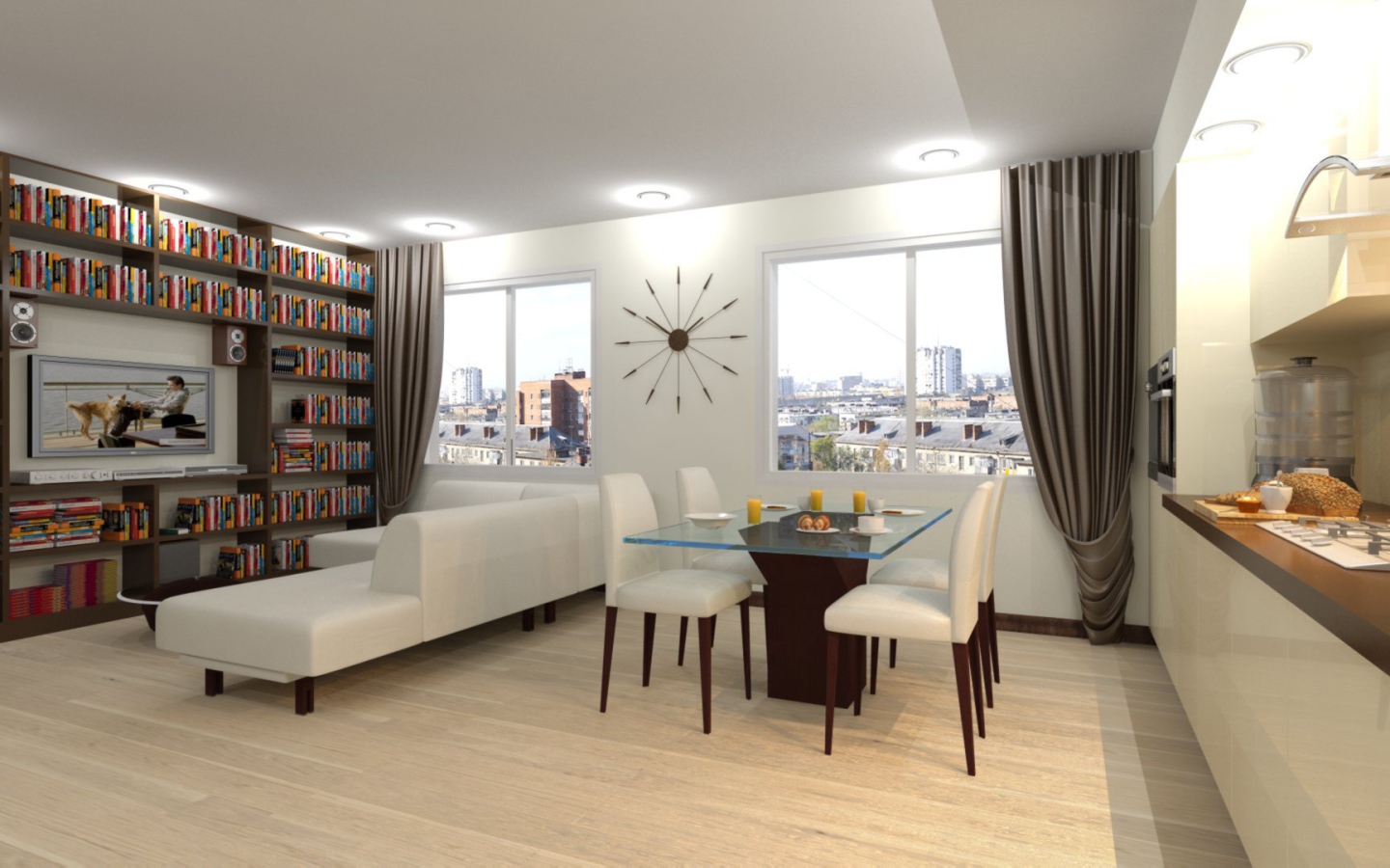 Библиотека в гостиной