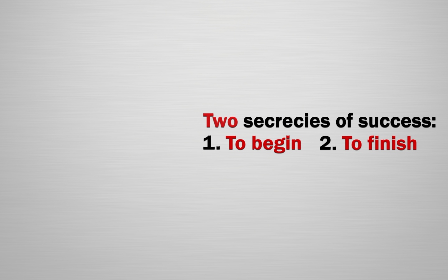 Секрет успеха - начать и закончить