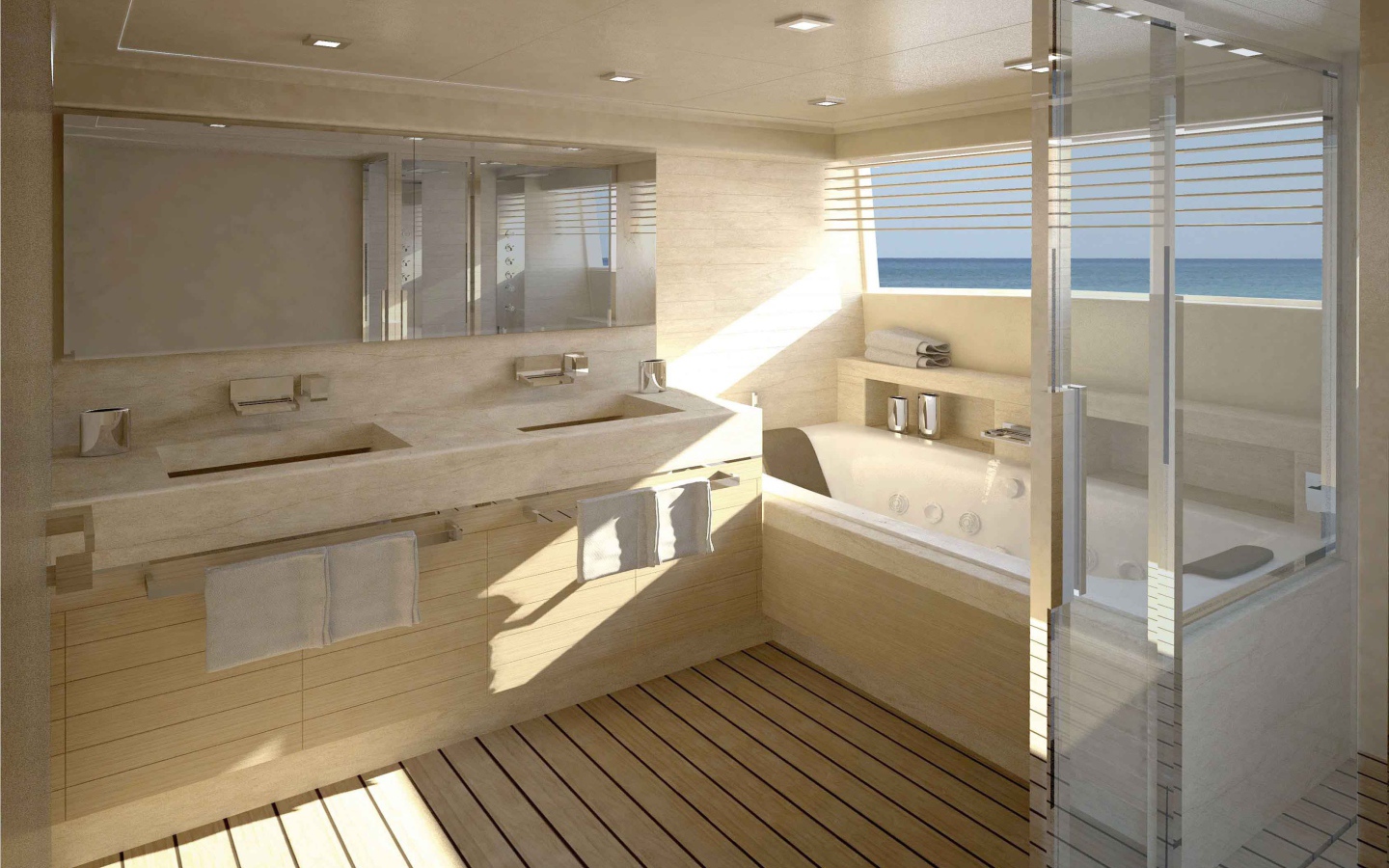 Солнце светит в окно ванной