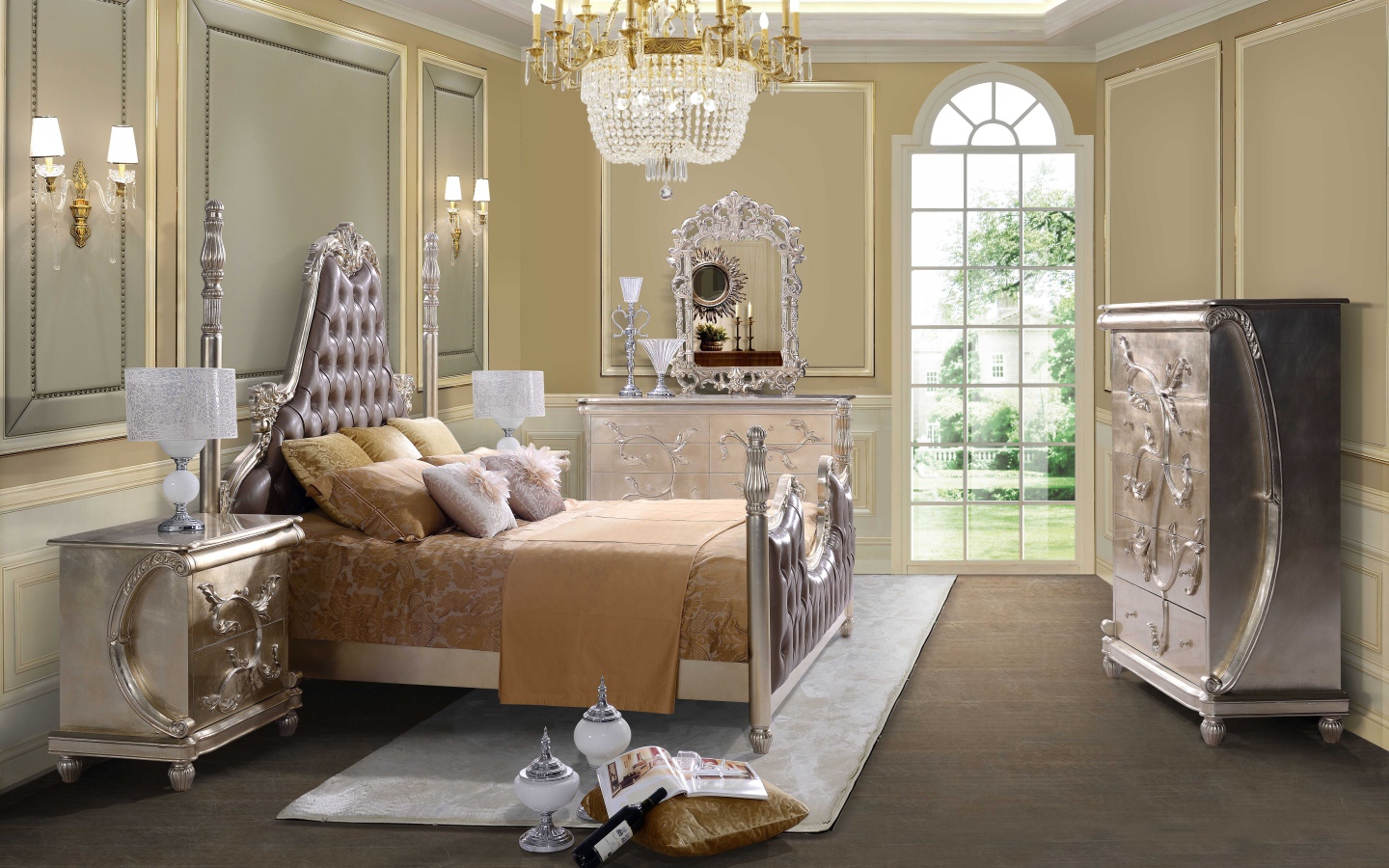 Окно до пола в спальне