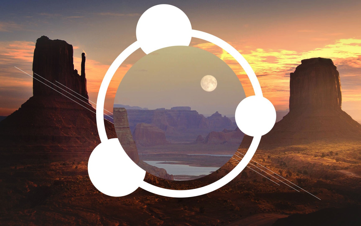 Абстрактные круги на фоне каньона