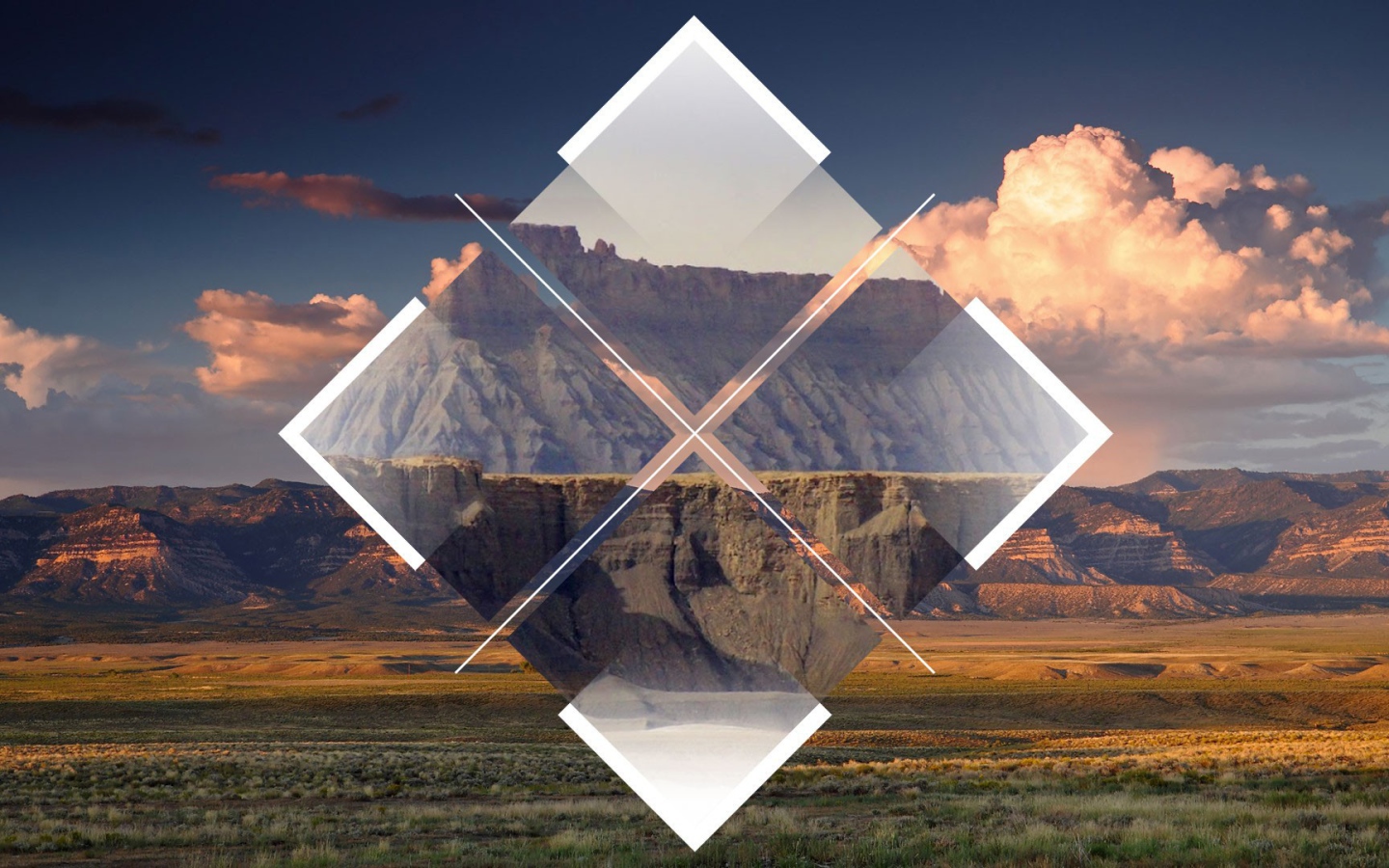 Абстракция на фоне скал