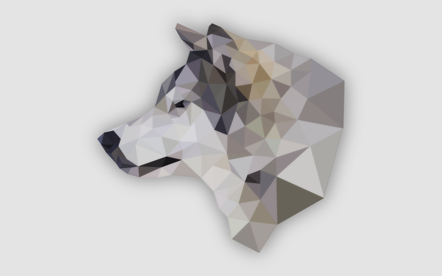 Кристаллический силуэт волка