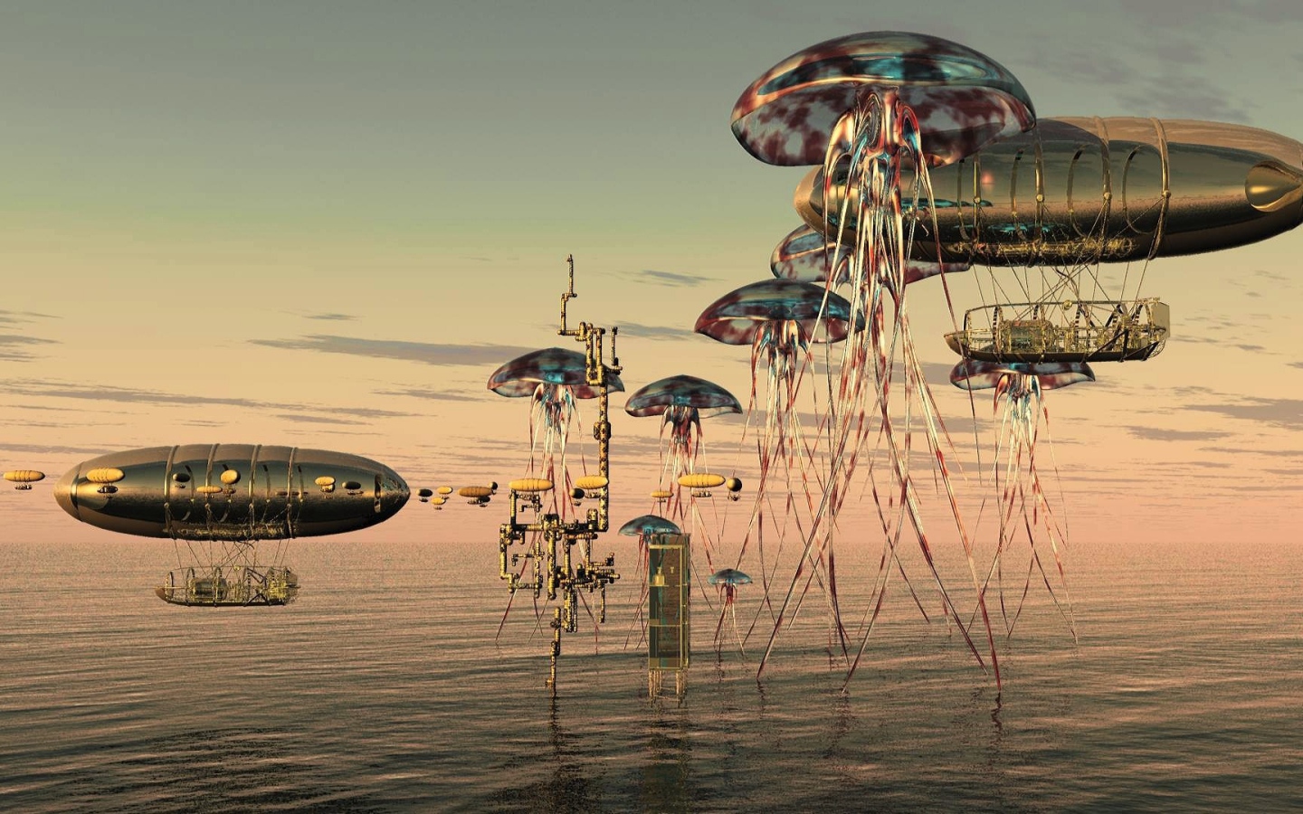 Летающие медузы среди дирижаблей