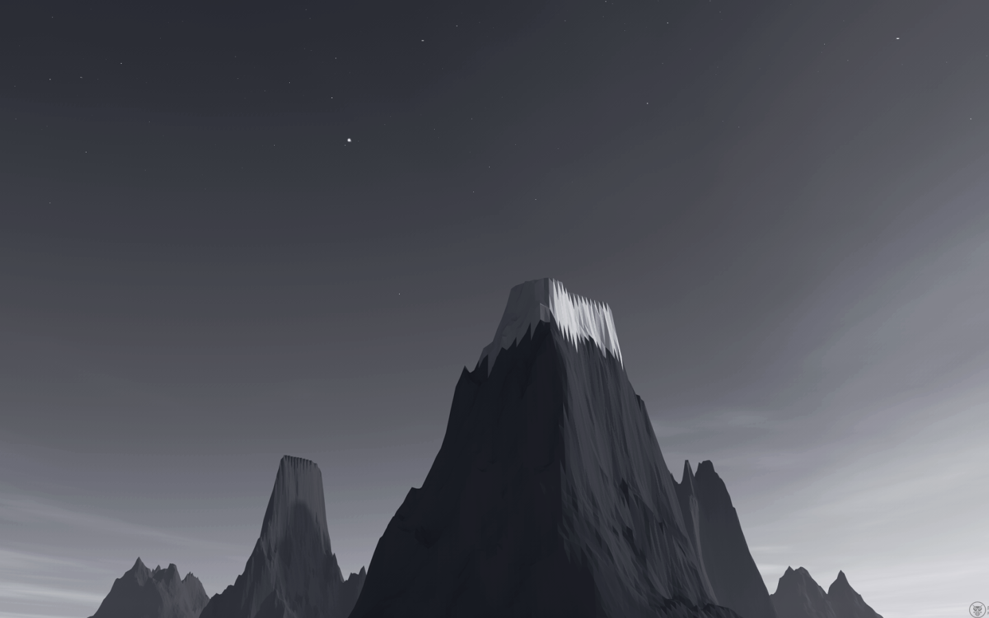 Снег на серой горе, 3Д графика