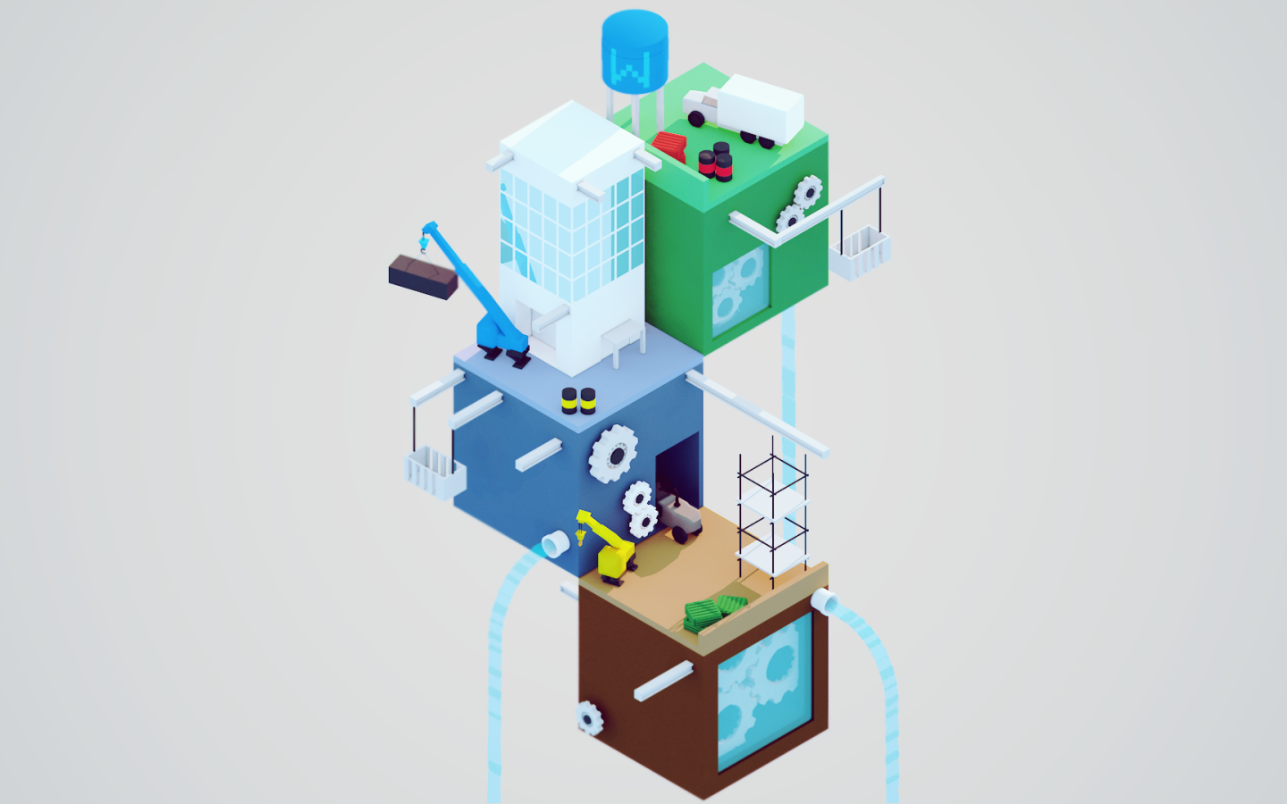 Устройство завода, 3Д графика