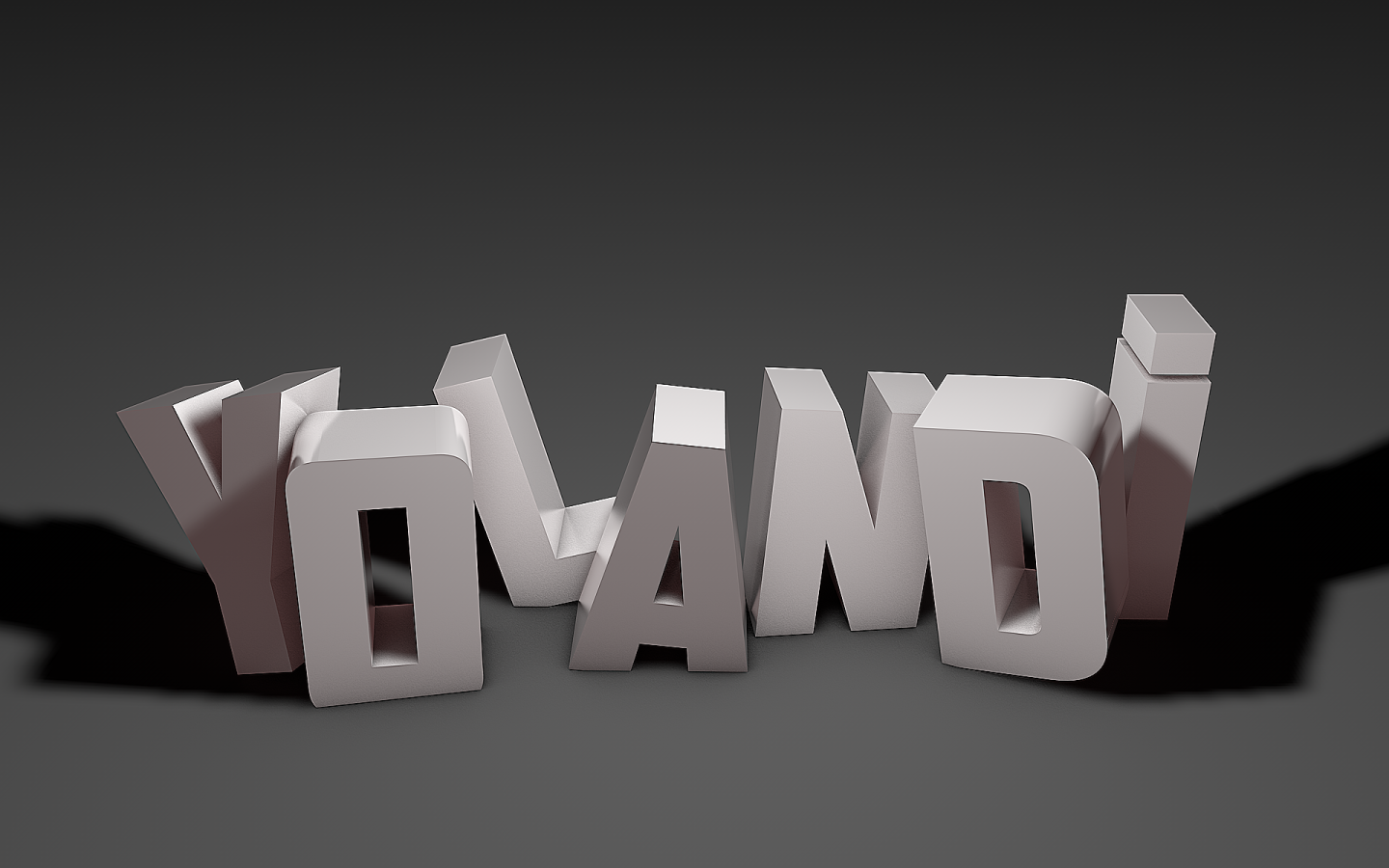 Белые буквы на сером фоне, 3Д модель