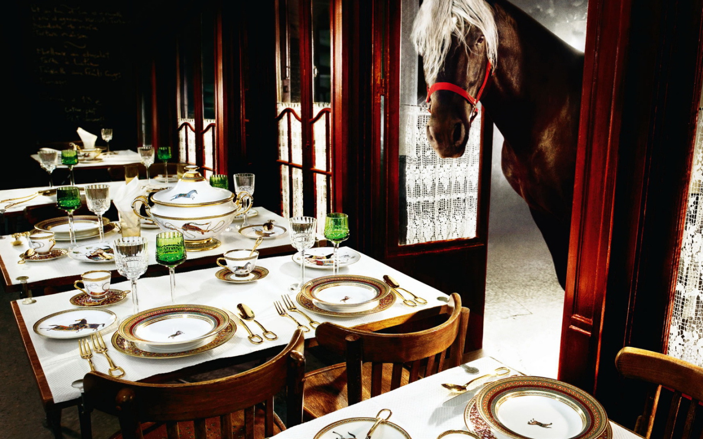 The horse in the cafe