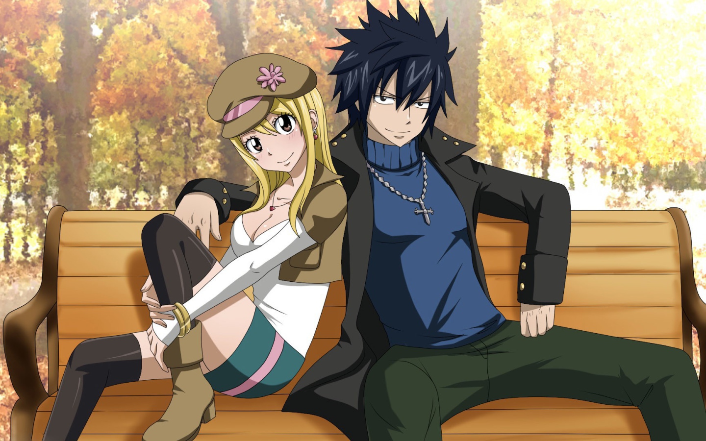 Парень и девушка в аниме Сказка о хвосте феи