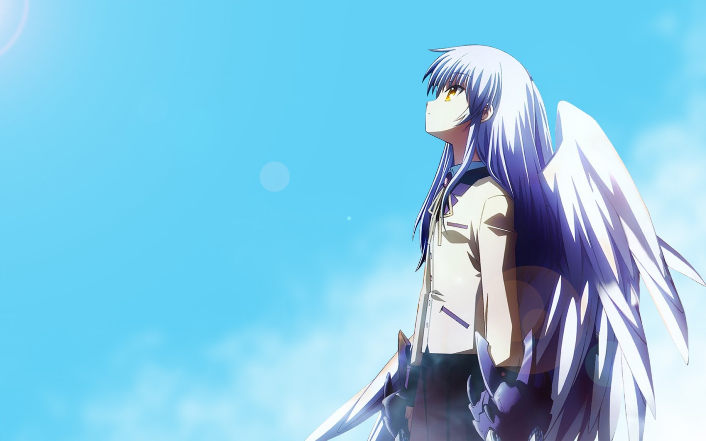 Ангел на фоне голубого неба в аниме Ангельские ритмы