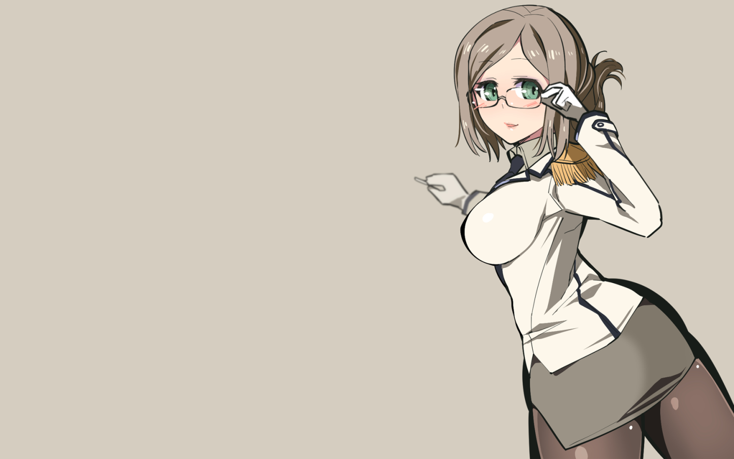 Аниме девушка Кантай, серый фон