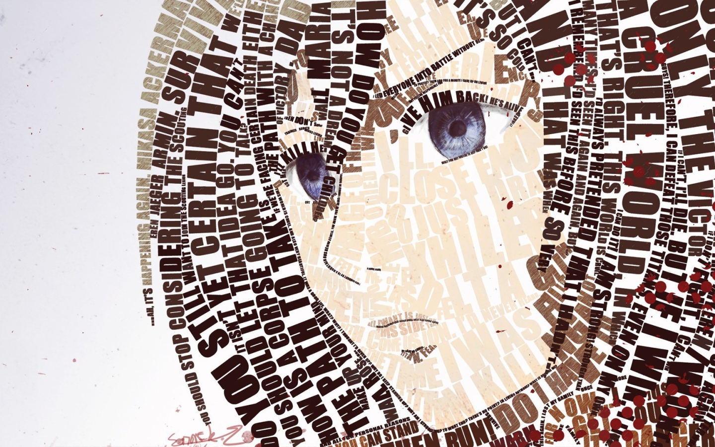 Лицо аниме девушки из букв