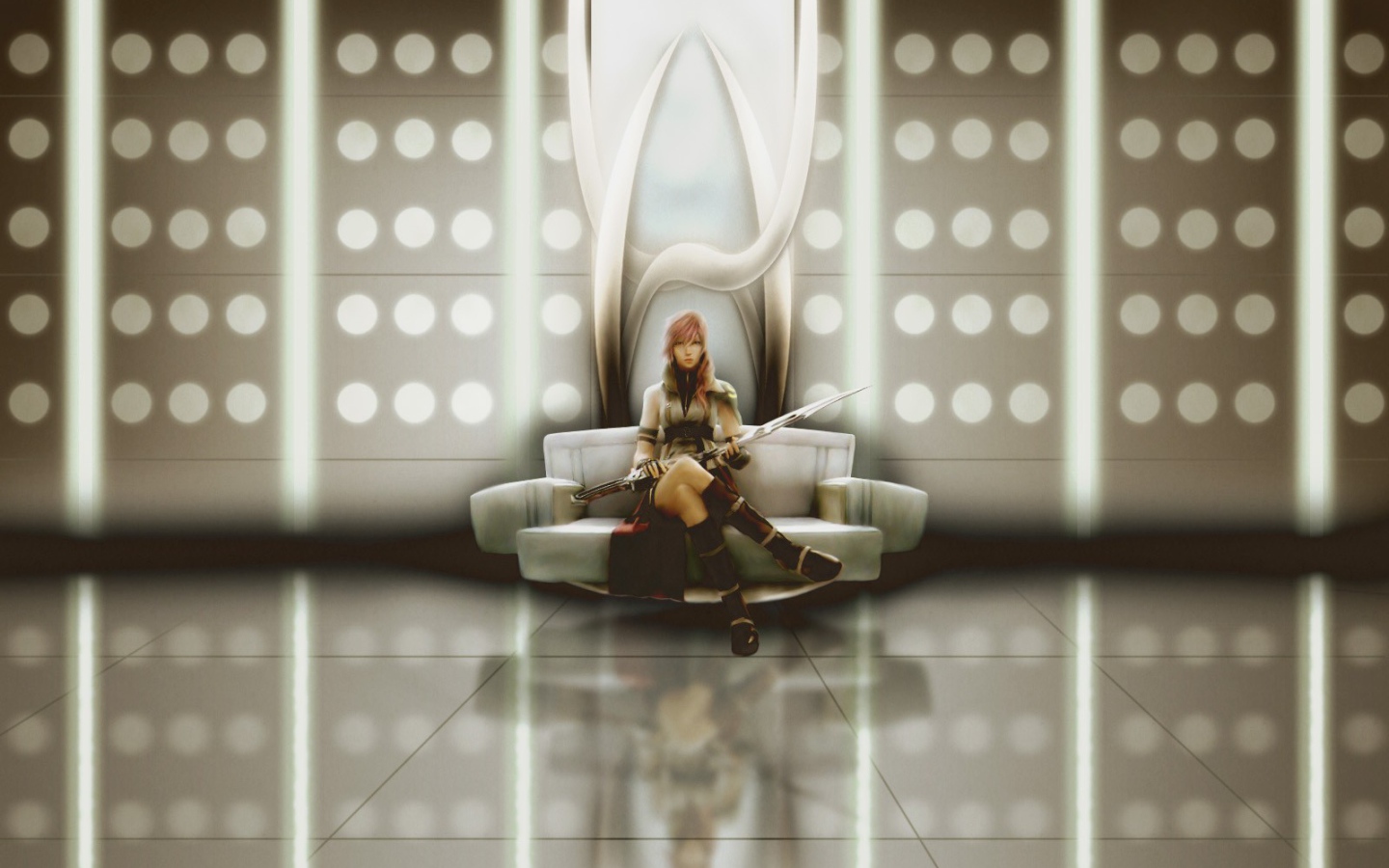 Девушка аниме на престоле