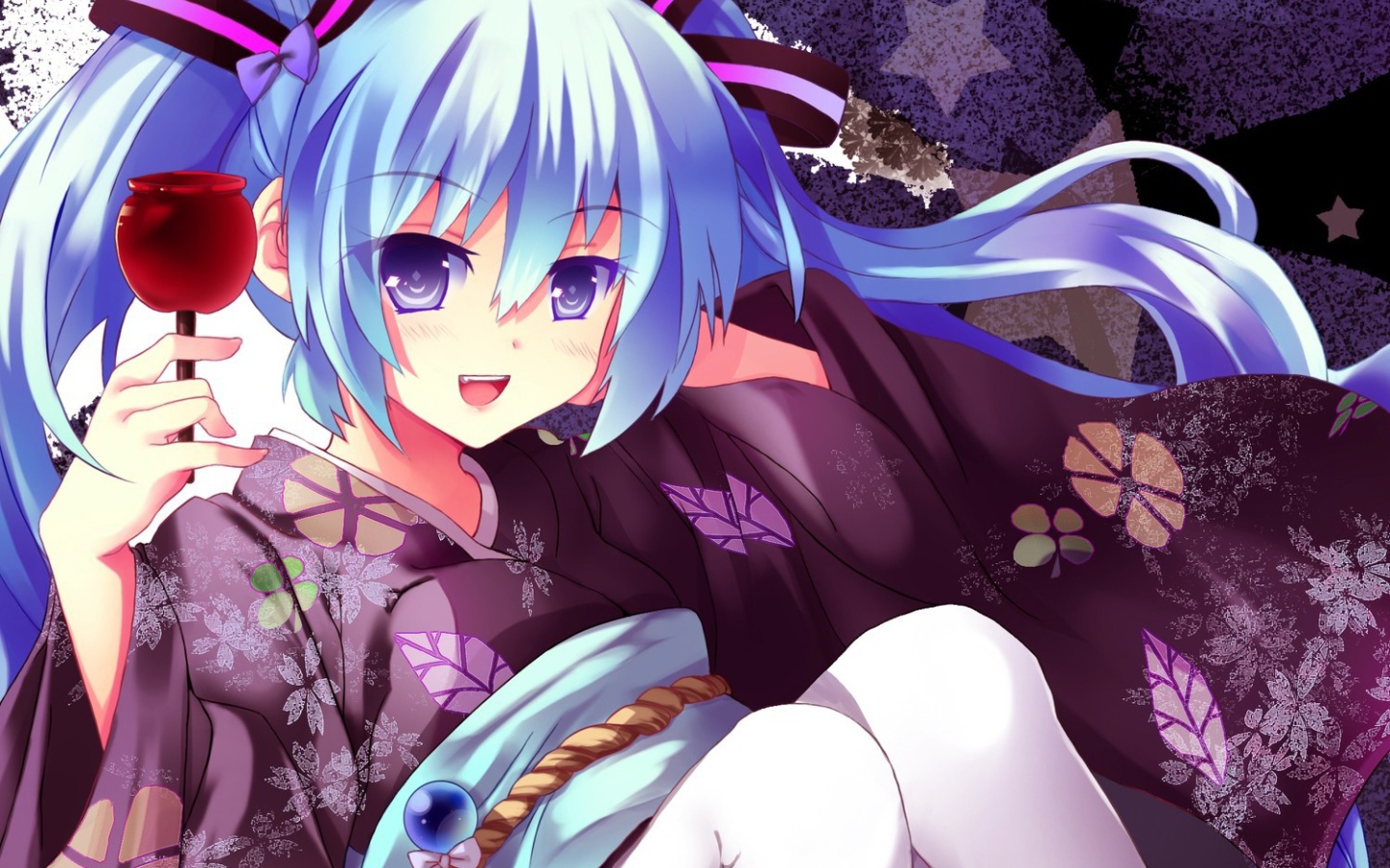 Аниме девушка с бокалом в руке