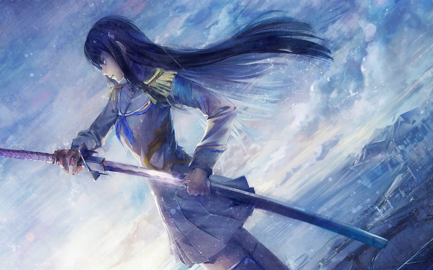 Девушка аниме с катаной Kill la Kill