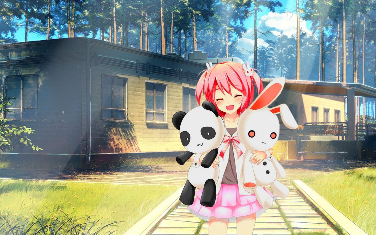 Девушка аниме ArseniXC с игрушками