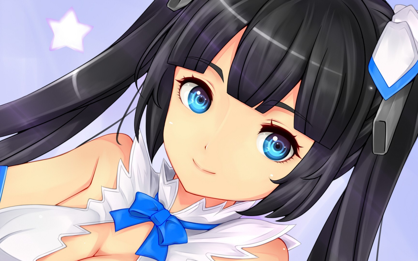 Голубоглазая девушка из аниме Может, я встречу тебя в подземелье