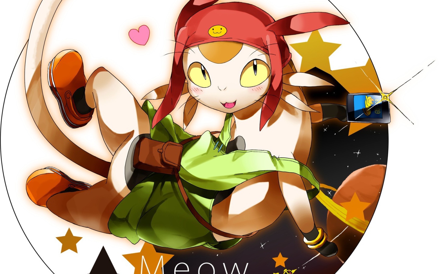 Милый кот из аниме Космический Денди