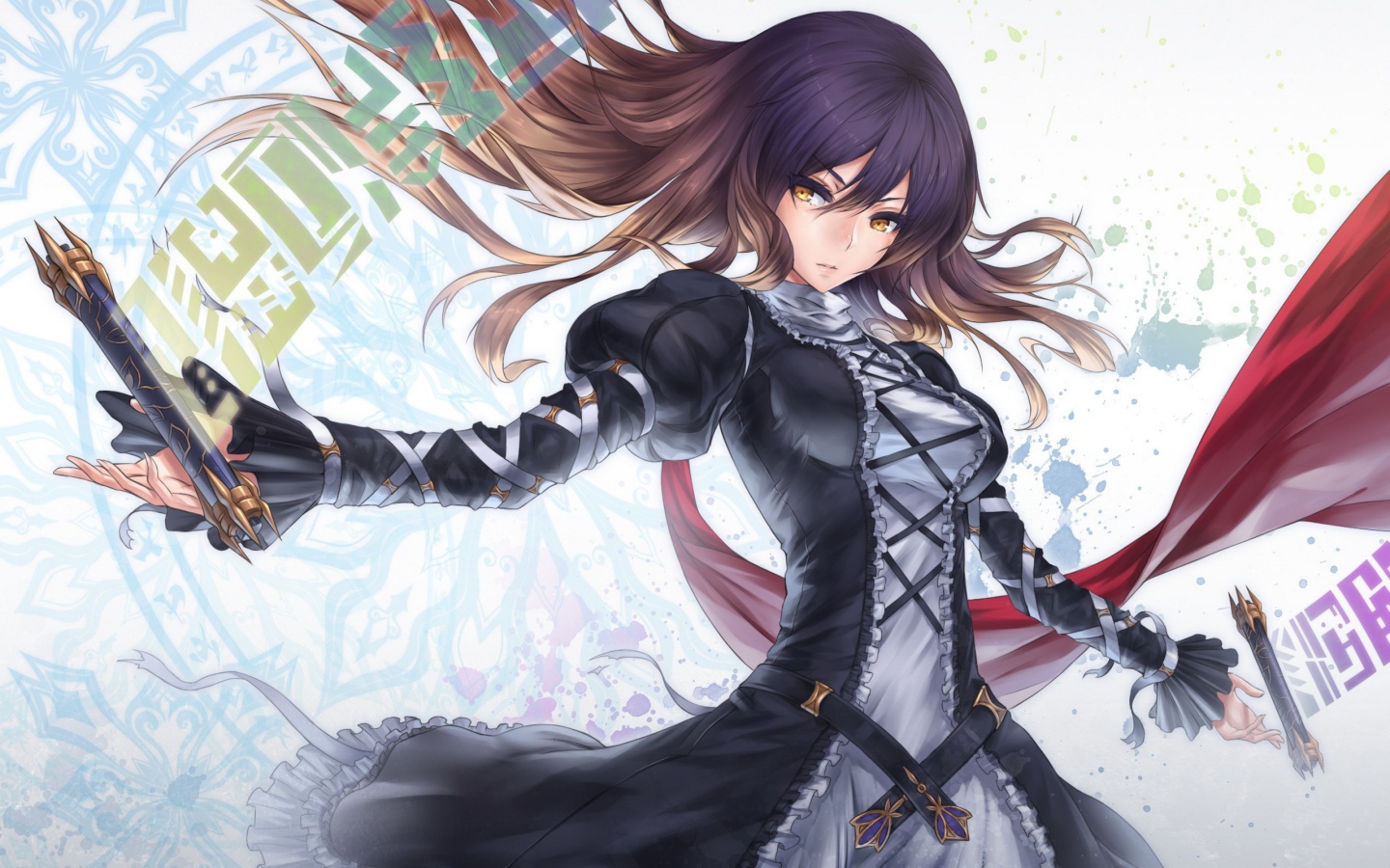 Темноволосая героиня аниме Touhou Project