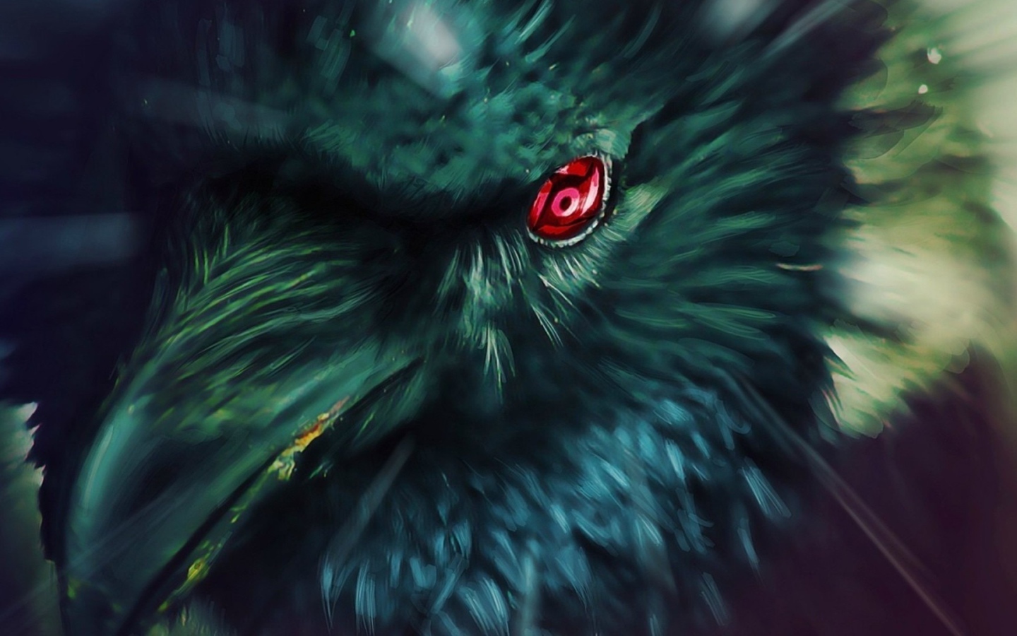 Глаз Шаринган у ворона