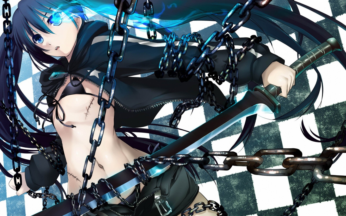 Девушка в цепях, аниме Black Rock Shooter