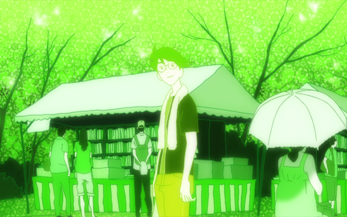 Парень из аниме Сказ о четырех с половиной татами