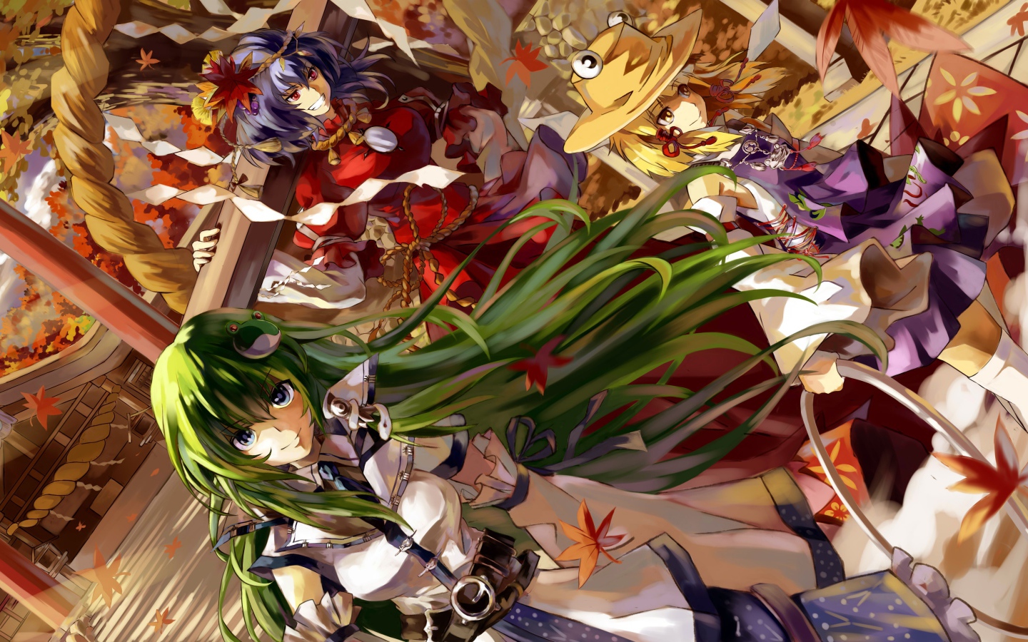 Зеленоволосая Сувако Мория из аниме