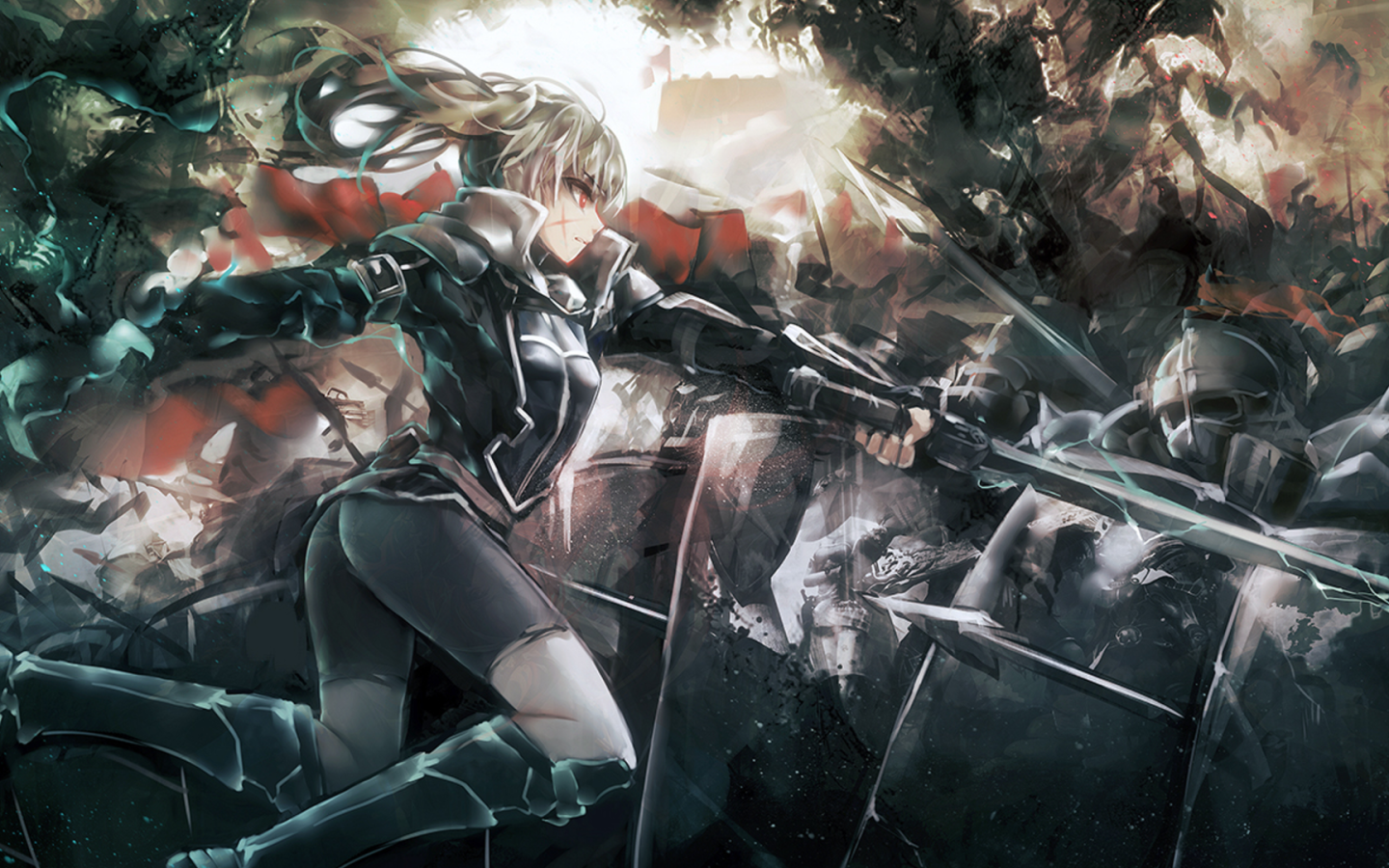 Сражение в аниме Pixiv Fantasia