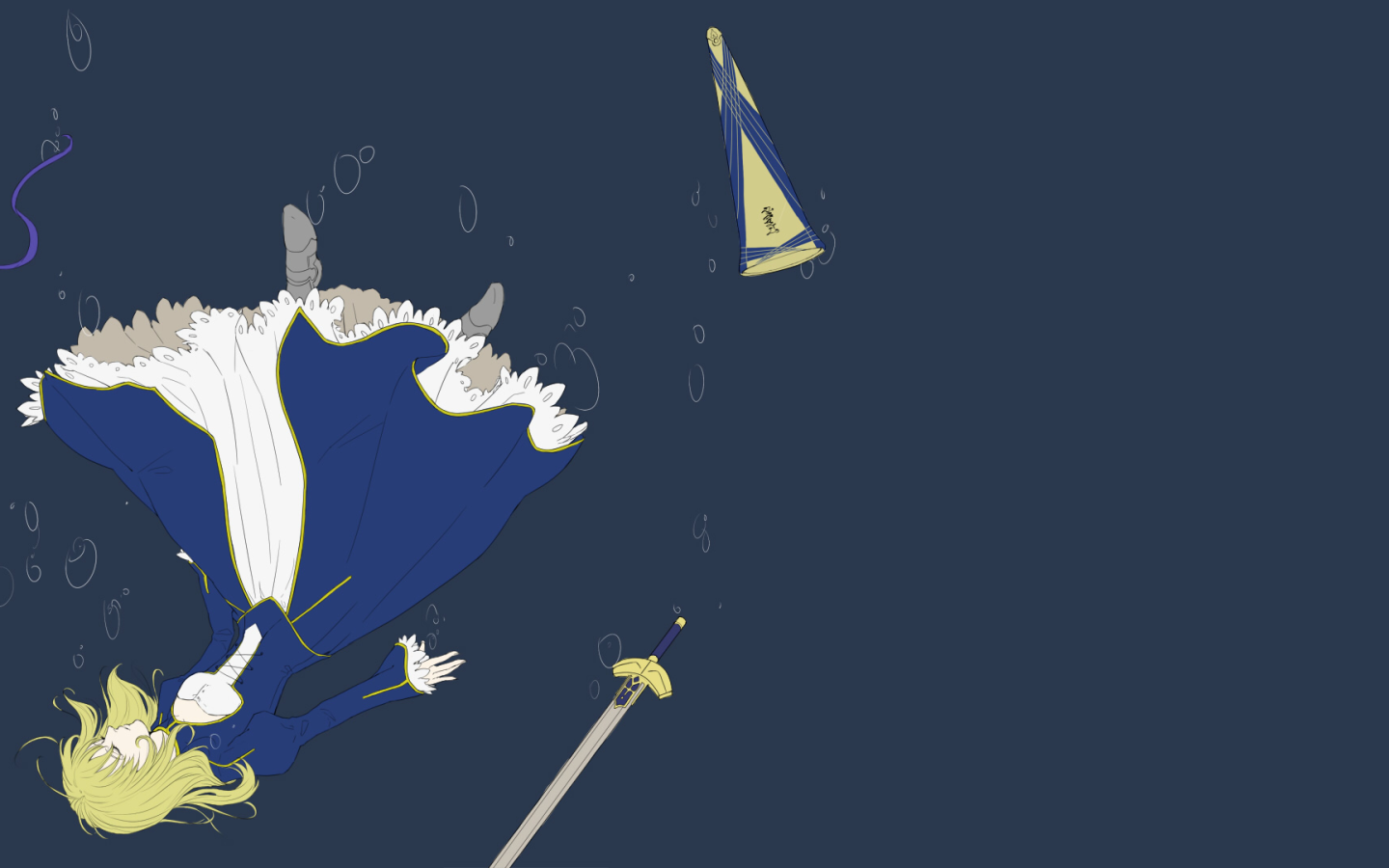 Поверженная Сайбер в аниме Ночь прибытия