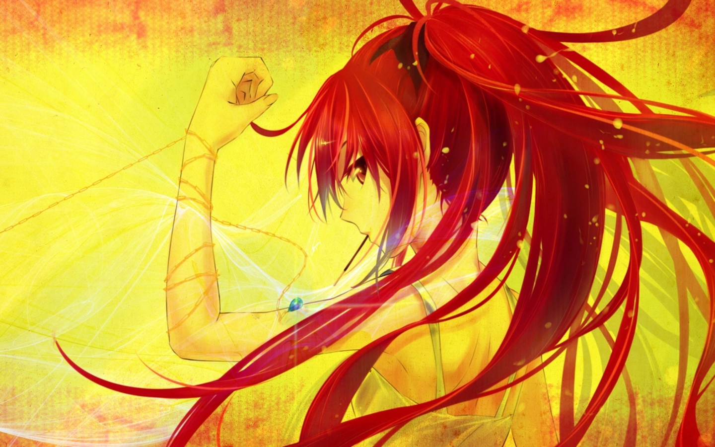 Девушка на желтом фоне, аниме Девочка-волшебница Мадока