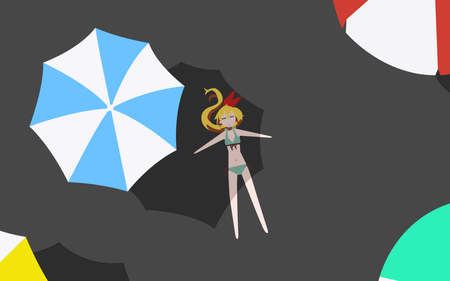 Девушка под зонтом в аниме Притворная любовь