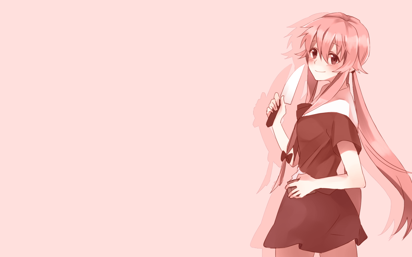 Девушка с ножом в аниме Яндере