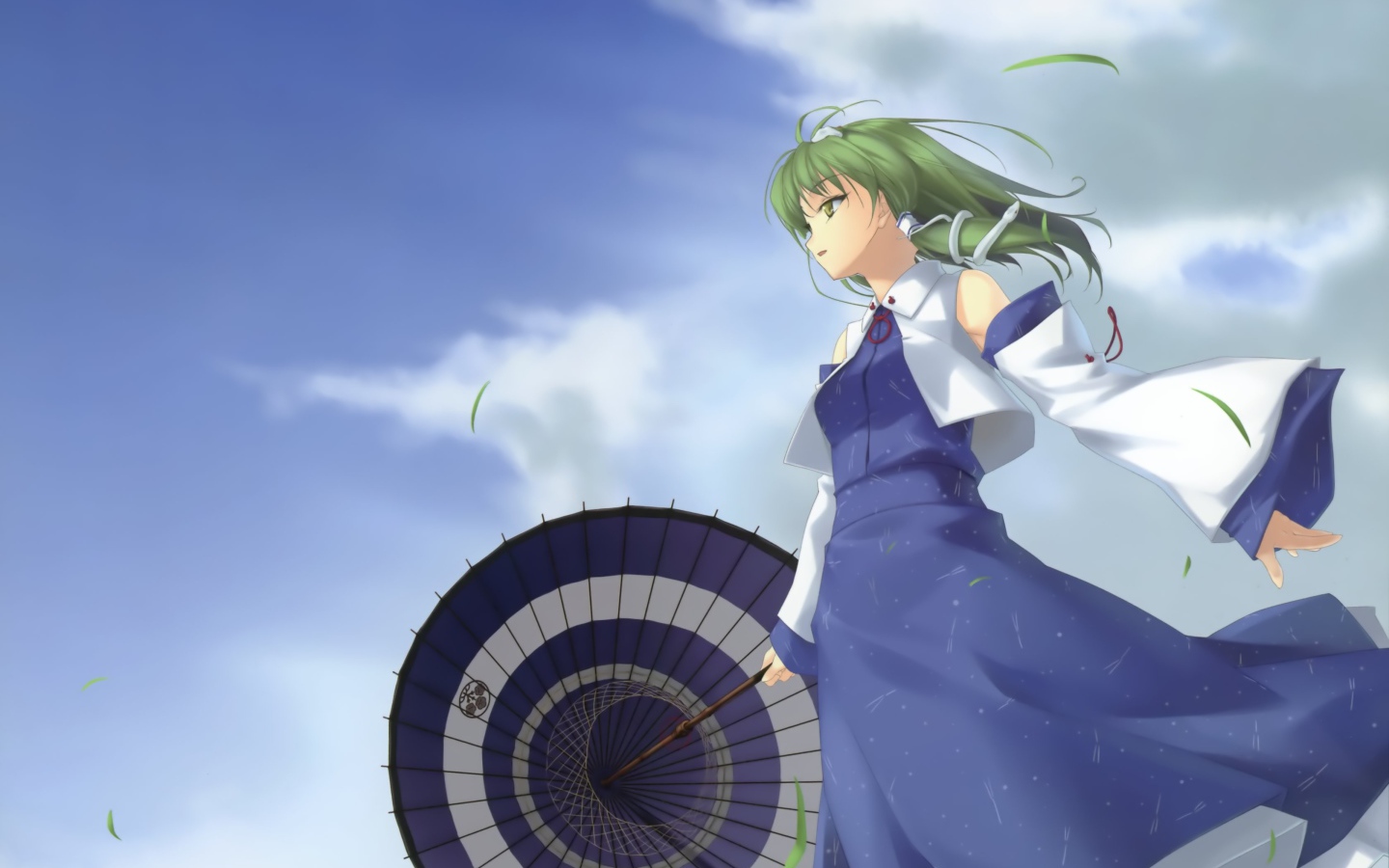 Девушка с зонтом, аниме Kochiya Sanae