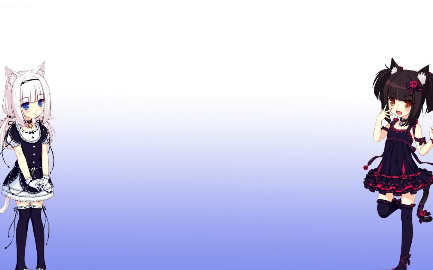Две девушки аниме Neko Para
